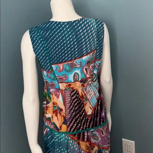 Rain and rainbow colorful boho peasant maxi dress - Picture 4 of 8